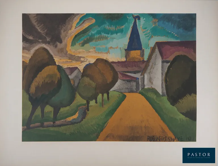 Roger de la FRESNAYE (1885-1925)
L'entrée du village, 1968

Lithographie d'après un tableau (atelier Mourlot)
Signée dans la planche
Sur vélin Arches 50 x 65 cm

Excellent état


Expédition obligatoire, jusqu'à 5 Lithographies dans votre colis pour 14,76€ TTC en France Métropolitaine, et 29,64€ TTC pour l'Europe