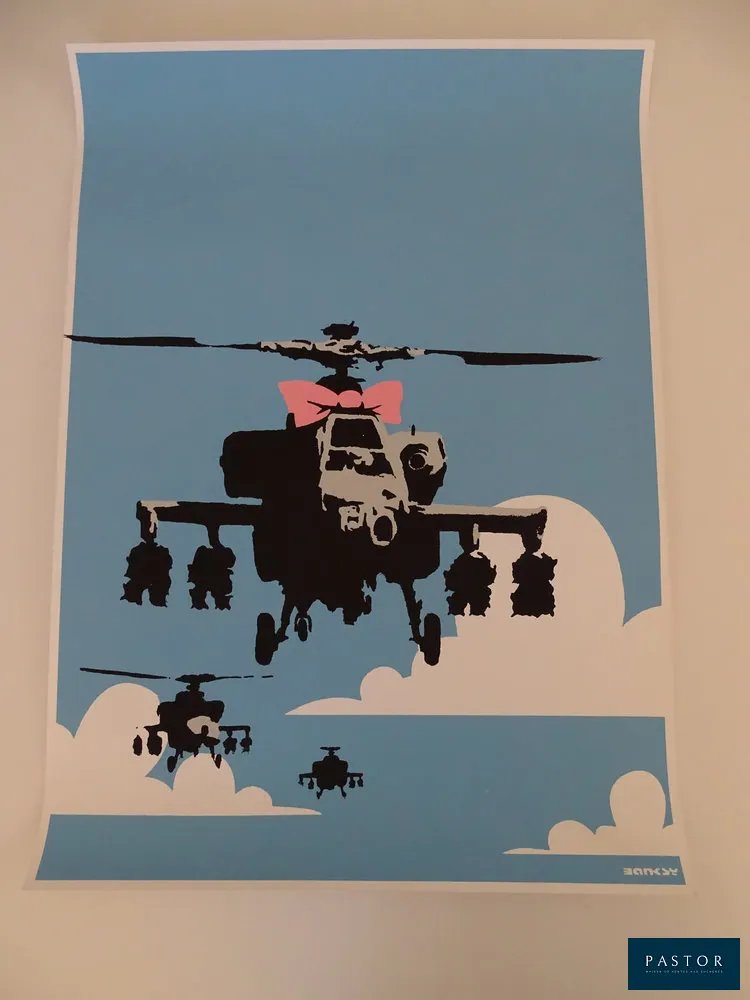 BANKSY (1974) (d'après)
Partez tant que vous le pouvez, 2004

Sérigraphie en couleur
Le verso est estampillé de la West Country Prince Collection et numéroté /500.
69,8 x 49,8 cm
Information : Pas de certification possible du pest control


Expédition obligatoire, jusqu'à 5 Lithographies dans votre colis pour 14,76€ TTC en France Métropolitaine, et 29,64€ TTC pour l'Europe