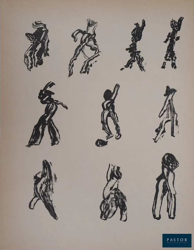 Henri MICHAUX (1899-1984)
Lettrisme, dix figures

Lithographie originale en couleurs
Sur vélin 24 x 31 cm
Imprimée dans les Ateliers Mourlot (Paris, France)

Excellent état

INFORMATION : Lithographie éditée par San Lazzaro en 1952


Expédition obligatoire, jusqu'à 5 Lithographies dans votre colis pour 14,76€ TTC en France Métropolitaine, et 29,64€ TTC pour l'Europe