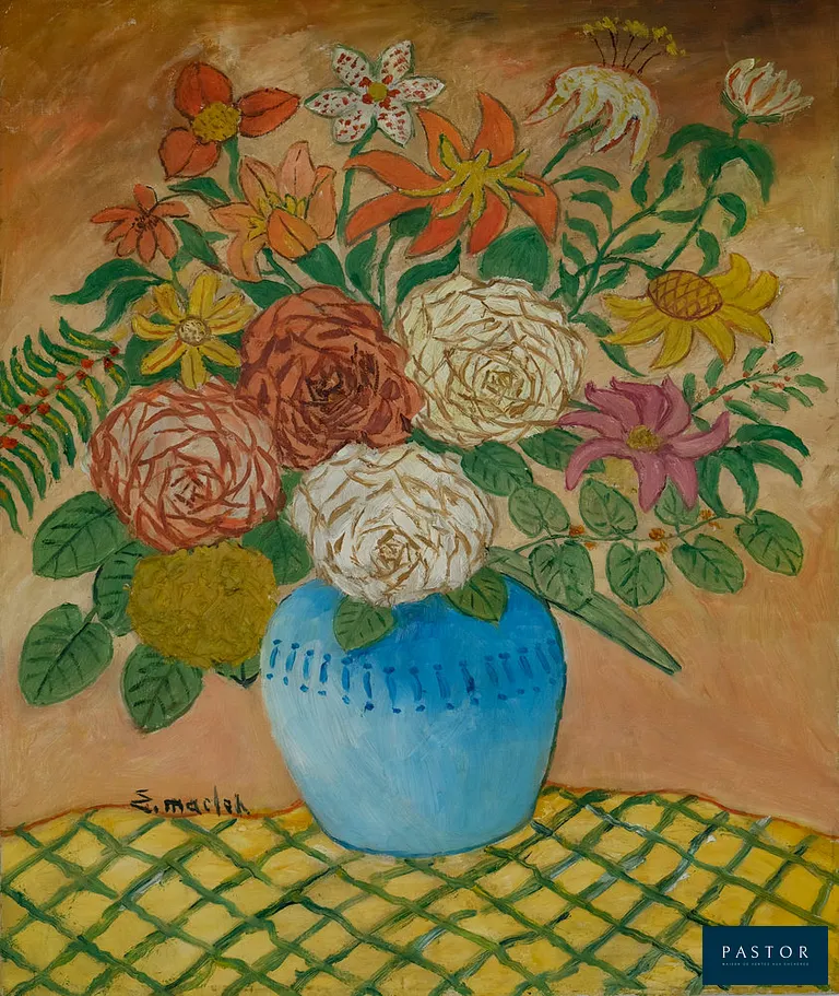 Elisée MACLET (1881-1962)
Bouquet de fleurs

Huile sur toile
Signée à gauche
Sur toile (format 10F) 46 × 55 cm

Excellent état


Expédition obligatoire, jusqu'à 5 Lithographies dans votre colis pour 14,76€ TTC en France Métropolitaine, et 29,64€ TTC pour l'Europe