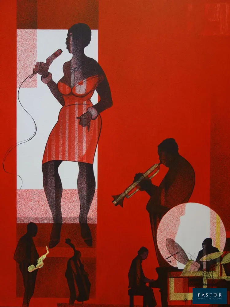 Sacha CHIMKEVITCH (1920-2006)
Jazz, Hot Swing

Lithographie originale
Signée au crayon
Numérotée /275 exemplaires
Sur vélin 76 x 56 cm

Excellent état


Expédition obligatoire, jusqu'à 5 Lithographies dans votre colis pour 14,76€ TTC en France Métropolitaine, et 29,64€ TTC pour l'Europe