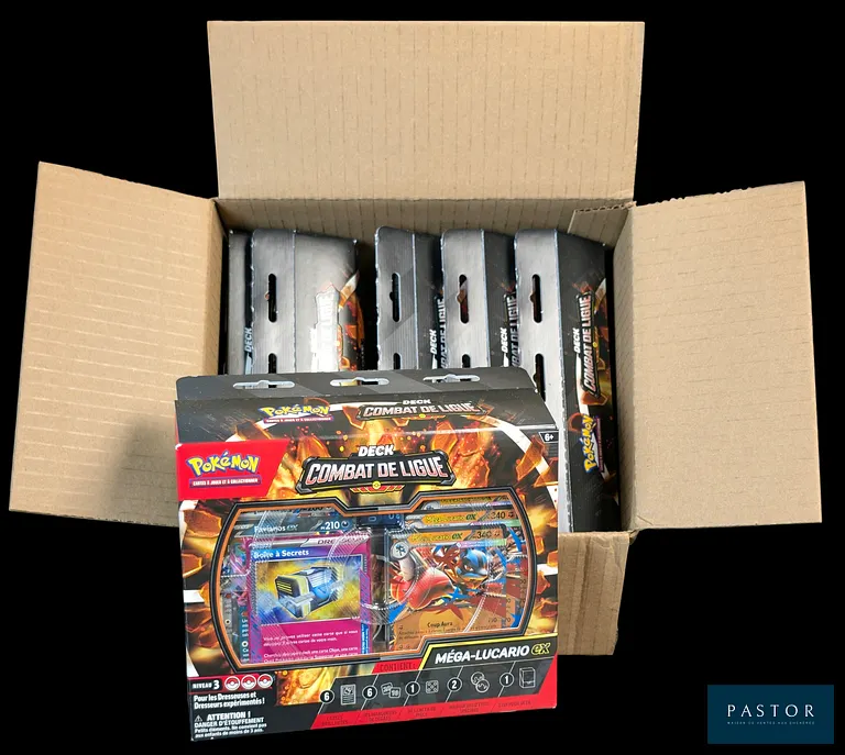 Case ouverte Pokémon de 6 decks scellés : Combat de Ligue Méga Lucario ex.
En français.
Case reconditionnée, emballage non d'origine. - TVA Récupérable