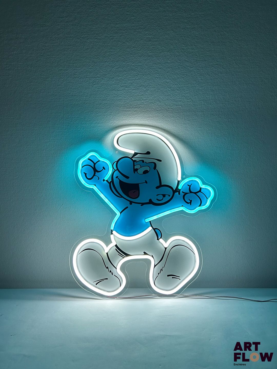 Enseigne lumineuse Schtroompf bleue Dimensions : 50 x 40 cm Fonctionnelle