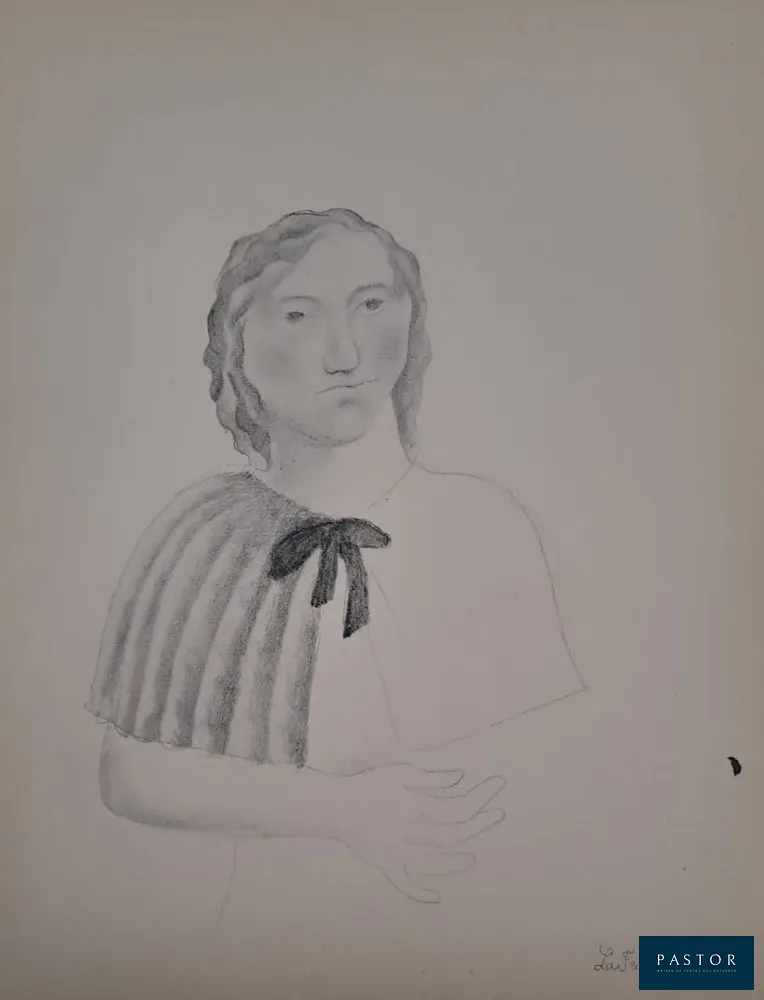 Roger de la FRESNAYE (d'après) (1885-1925)
Jeune fille à la capeline, 1949

Lithographie et pochoir (procédé Jacomet), sur vélin fin
Signée et datée, dans la planche
Dimensions : 29.5 x 22.5 cm environ

Très bon état

D'après un lavis de Roger de la Fresnaye, de 1920


Expédition obligatoire, jusqu'à 5 Lithographies dans votre colis pour 14,76€ TTC en France Métropolitaine, et 29,64€ TTC pour l'Europe