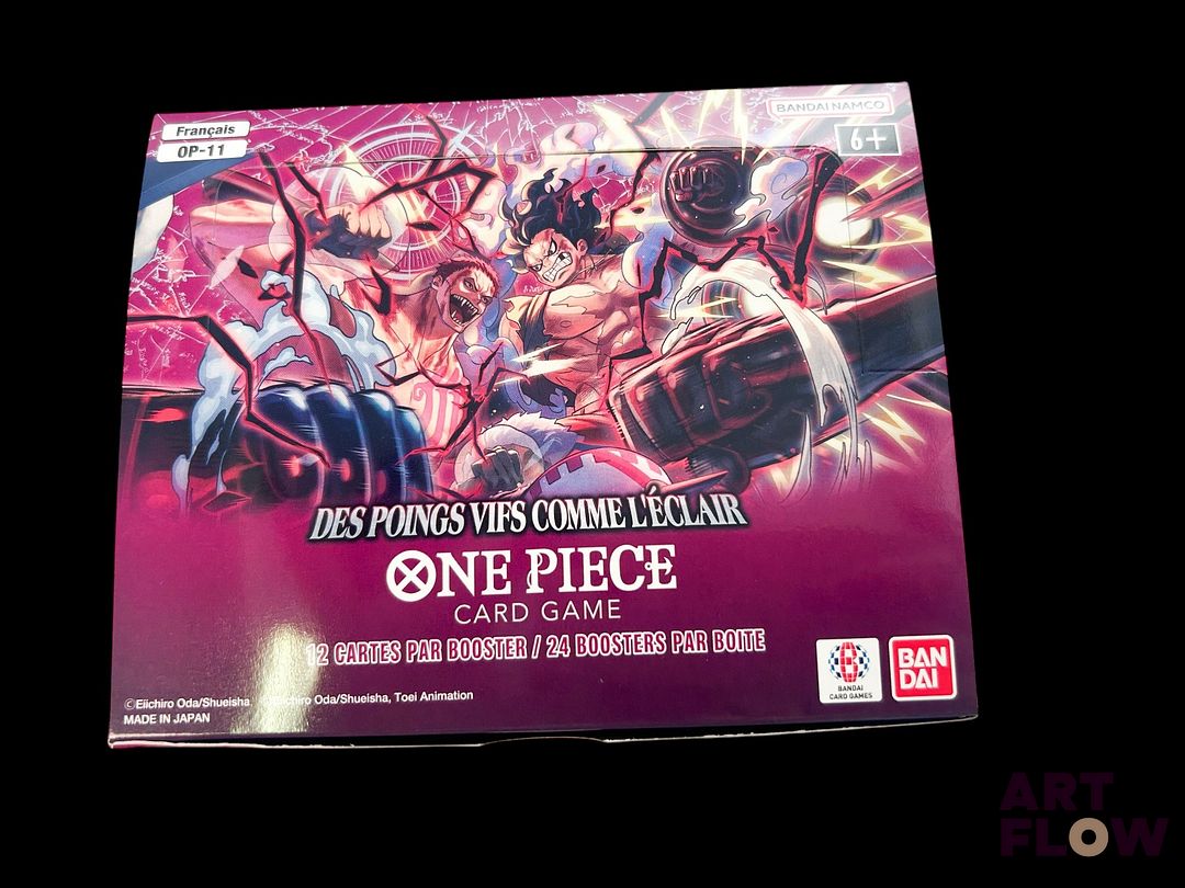 Display One Piece descellée de 24 boosters scellés Série Des Poings vifs comme l'éclair OP-11 En Français Petits défauts dans les coins (voir photos)