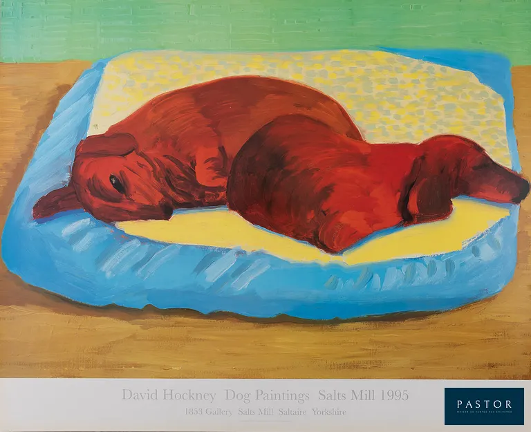 David HOCKNEY (1937)
Sleeping Dogs

Affiche originale en couleurs d'après l'oeuvre "Dogs Painting 43" de 1995
Sur papier affiche 65 x 53 cm

Très bon état, rares défauts de manipulation

INFORMATION : Affiche éditée à l'occasion de l'exposition de l'artiste en 1995 à la Galerie Salt Mills


Expédition obligatoire, jusqu'à 5 Lithographies dans votre colis pour 14,76€ TTC en France Métropolitaine, et 29,64€ TTC pour l'Europe