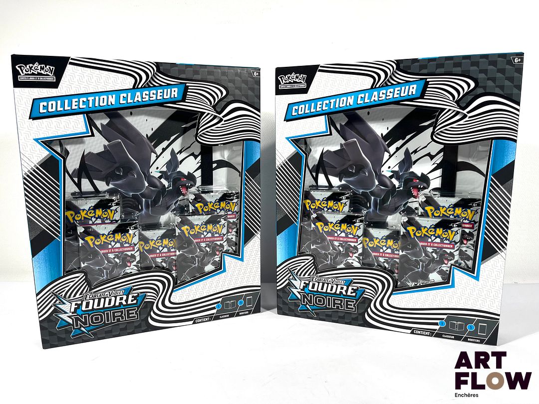 POKEMON Ensemble comprenant : 2 coffrets Pokémon - Collection classeur - Série Écarlate & Violet : Foudre Noire (EV10.5). Scellés et en Français. Neuf