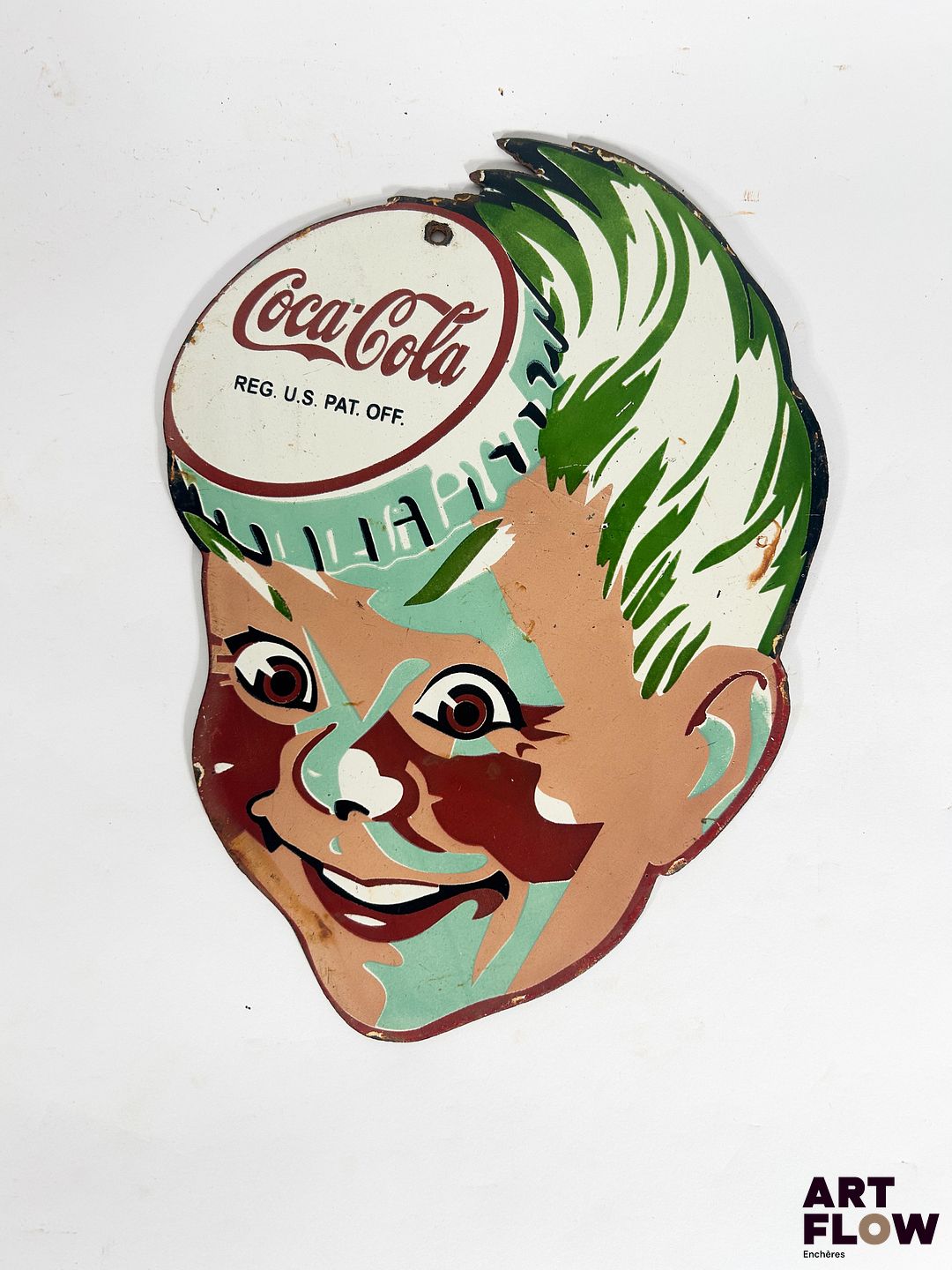 Plaque émaillée Coca Cola Dimensions : 28 x 20 cm Petits éclats et traces de rouille Reproduction moderne