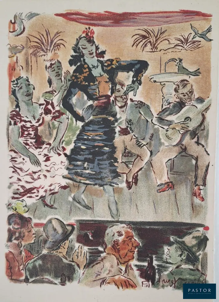 Roger Wild (1894-1987)
La représentation

Lithographie originale signée, sur Vélin
Signée dans la planche
Tirée à 3000 exemplaires
Tirée sur les presses de Mourlot Frères, 1947
Dimensions : 19 x 14 cm environ

Très bon état


Expédition obligatoire, jusqu'à 5 Lithographies dans votre colis pour 14,76€ TTC en France Métropolitaine, et 29,64€ TTC pour l'Europe