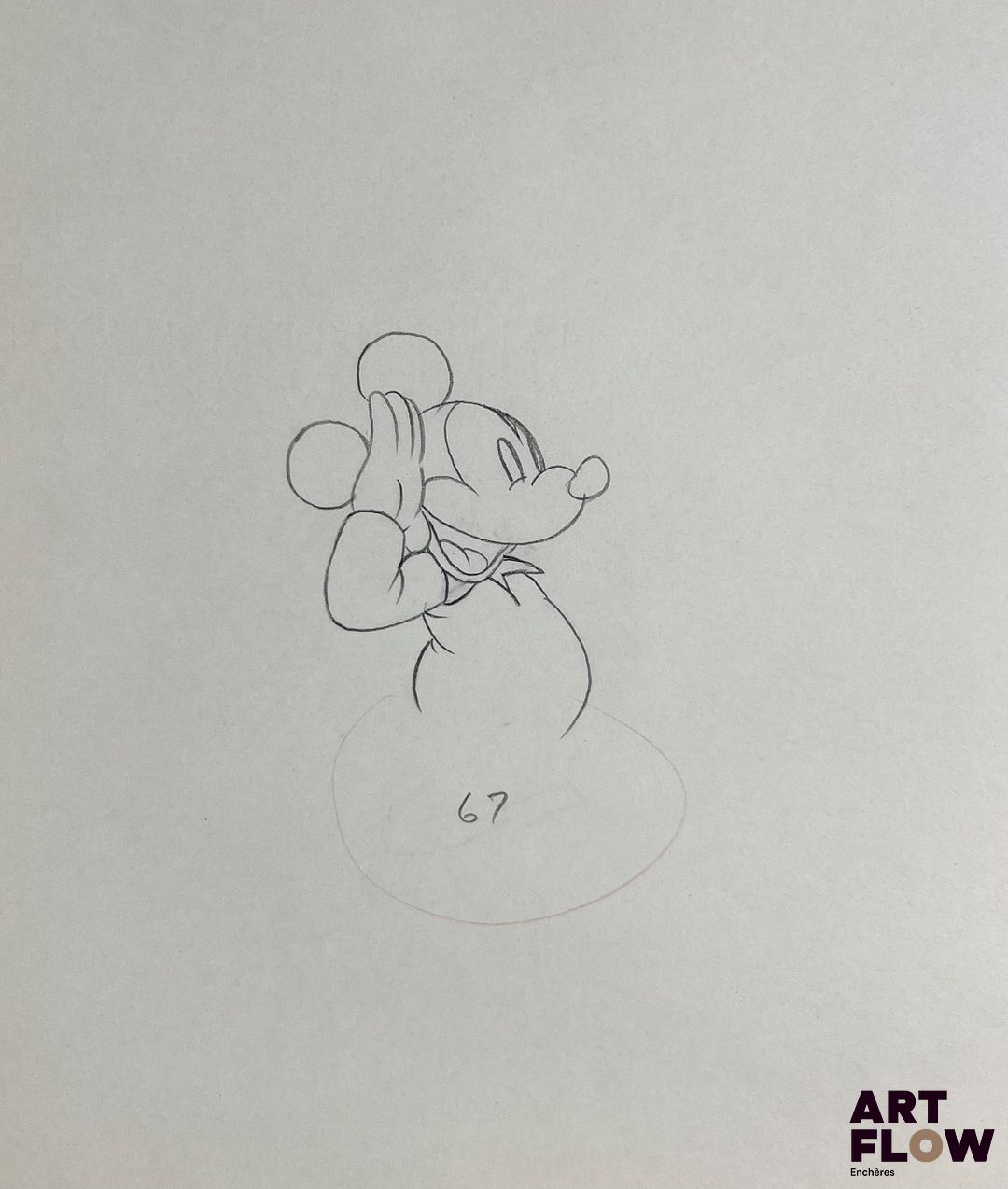 Mickey Mouse, d'après Walt Disney Dessin à la mine de plomb représentant Mickey au garde à vous Animé d'après Walt Disney Company "Mickey Mouse est une souris anthropomorphe créée par Walt Disney. De nature optimiste et courageuse, Mickey incarne la joie, l’amitié et l’aventure." Dimensions : 24 x 30,5 cm - Ce lot chez vous partout en France métropolitaine à partir de 9,60 € - Ce lot chez vous partout en Europe à partir de 18,00 €