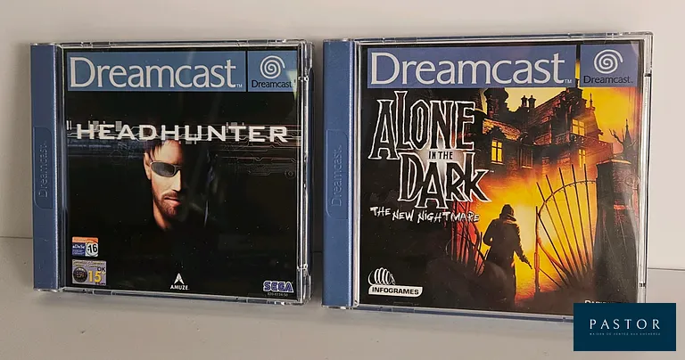 SEGA - DREAMCAST. Lot de 2 jeux Dreamcast : Alone in the Dark The New Nightmare et Headhunter. Complet avec boite, notice et CD. TBE