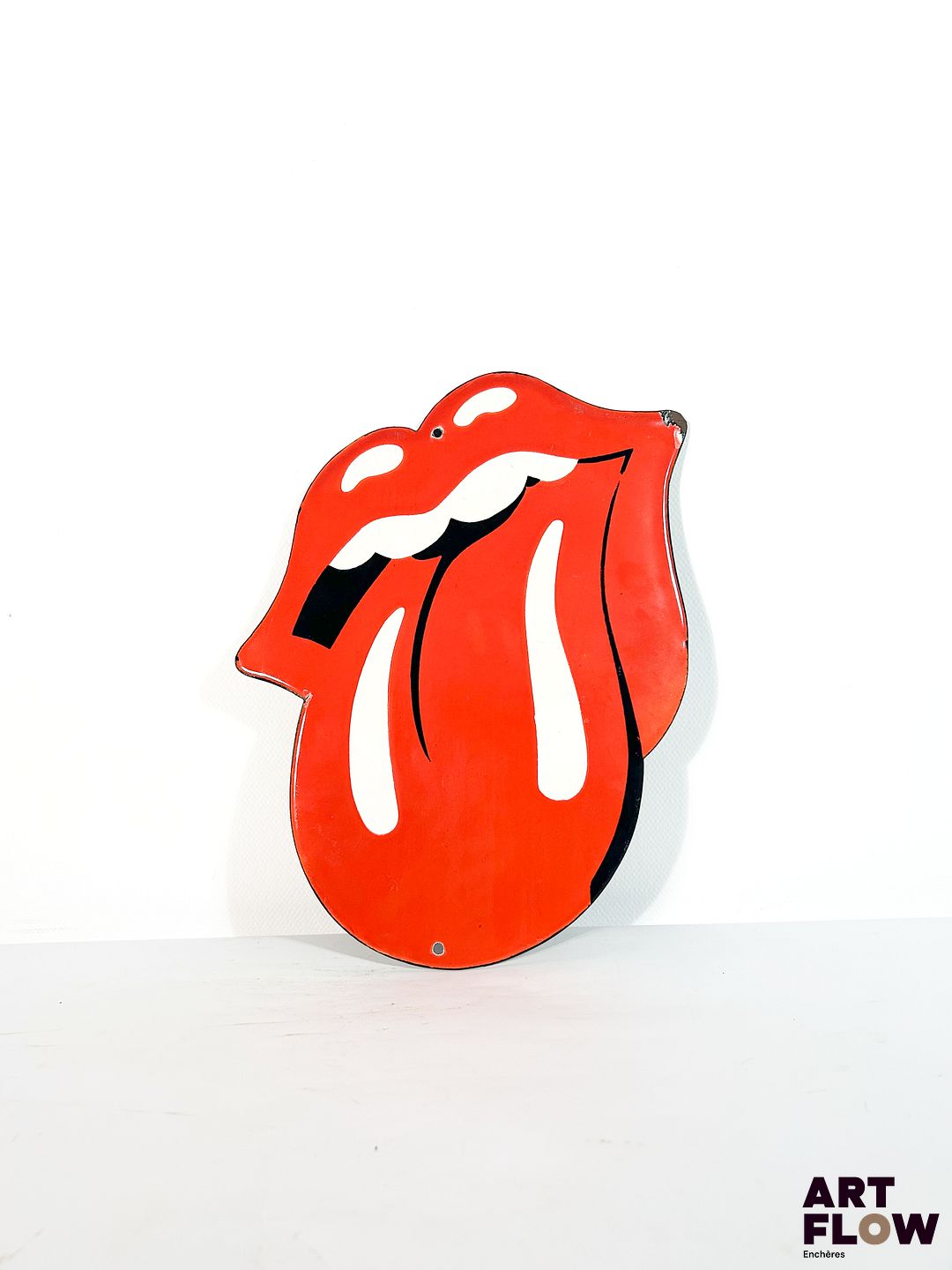 Plaque émaillée, d'après Rolling Stone Dimensions : 33 x 23 cm Petits éclats et traces de rouille