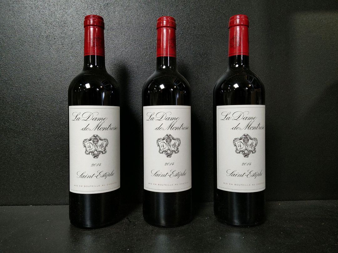 3 bouteilles de vin rouge La Dame de Montrose St-Estèphe 2014