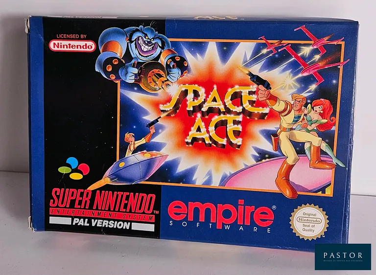 NINTENDO - SUPER NES. Jeu : Space Ace. Complet avec boite, notice et cartouche. Version SNSP UKV. Sortie : 1993. Aventure