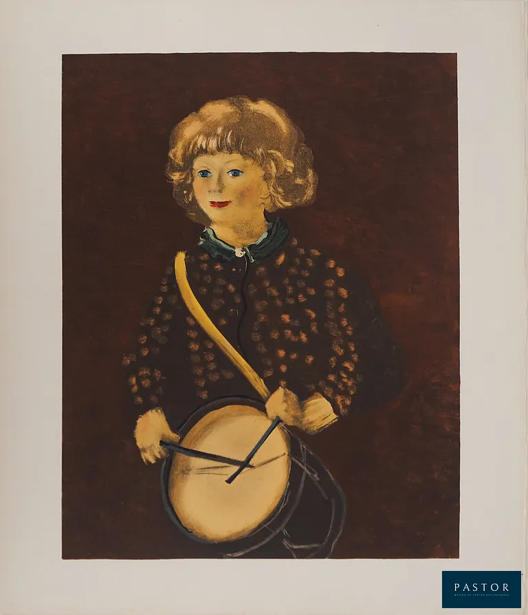 André DERAIN (1880-1954)
Petite fille au tambour, 1962

Lithographie rehaussée au pochoir
Non signée
Sur vélin Arches 58 x 49.5 cm

Excellent état, très légères rousseurs dans la marge supérieure


Expédition obligatoire, jusqu'à 5 Lithographies dans votre colis pour 14,76€ TTC en France Métropolitaine, et 29,64€ TTC pour l'Europe