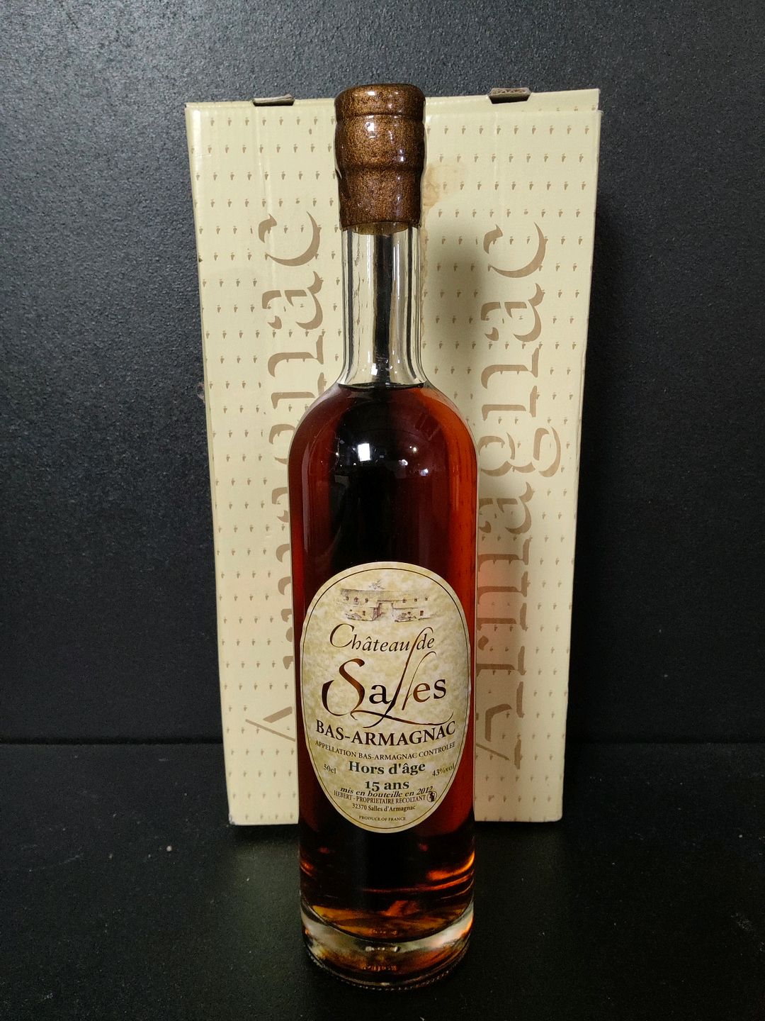 2 bouteilles de Bas-Armagnac Château de Salles Hors d&rsquo;âge 15 ans