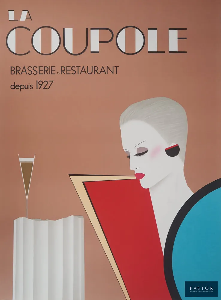 RAZZIA (Gerard COURBOULEIX-DENERIAZ, dit) (1950)
La Coupole, Brasserie Paris

Affiche lithographique en couleurs
Signée dans la planche
Sur papier affiche 62 x 84 cm
Imprimée dans les Ateliers Arte/Maeght (Paris, France)

Excellent état

INFORMATION : Lithographie éditée en 1982 pour la célèbre Brasserie restaurant "La Coupole" près de la Gare Montparnasse à Paris.


Expédition obligatoire, jusqu'à 5 Lithographies dans votre colis pour 14,76€ TTC en France Métropolitaine, et 29,64€ TTC pour l'Europe