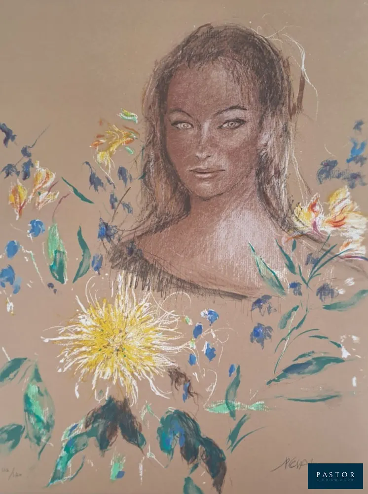Jacques Pecnard (1922-2012)
Jeune fille au bouquet jaune, 1991

Lithographie originale, en couleur, sur vélin d'Arches
Signée et numérotée au crayon par l'artiste au crayon dans la marge
Numérotée 116/160
Dimensions feuille : 65 x 50 cm
Imprimé par l'atelier d'Art Desjobert

Très bon état

Information :
Extrait d'un coffret "Bouquets d'artiste et fleurs sauvage, 1991", numéroté et signé par l'artiste


Expédition obligatoire, jusqu'à 5 Lithographies dans votre colis pour 14,76€ TTC en France Métropolitaine, et 29,64€ TTC pour l'Europe