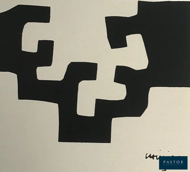 Eduardo Chillida (d'après) 
Composition pour la galerie Carl Van ser Voort, 1975 

Lithographie sur papier vergé Édition limitée à 500 exemplaires Plaque signée et crayonné à la main PA 13,3 x 13,4 cm


Expédition obligatoire, jusqu'à 5 Lithographies dans votre colis pour 14,76€ TTC en France Métropolitaine, et 29,64€ TTC pour l'Europe