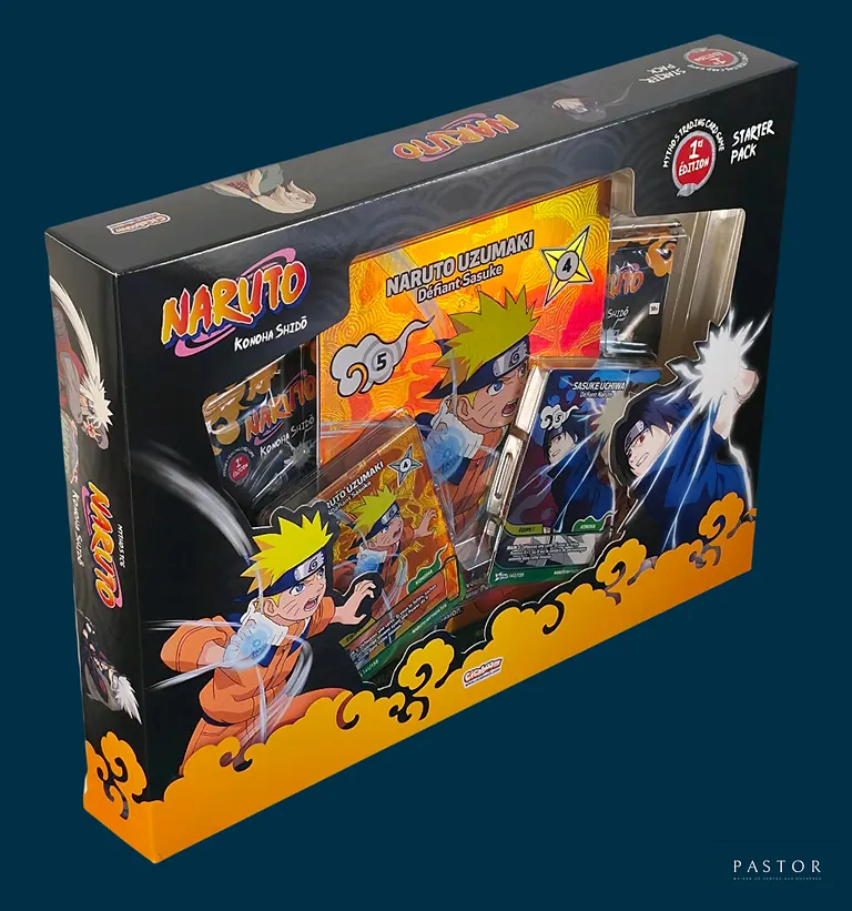 Coffret Naruto Mythos TCG scellé - Starter Pack Naruto VS Sasuke 1ère Édition.
Scellé, en français. - TVA Récupérable