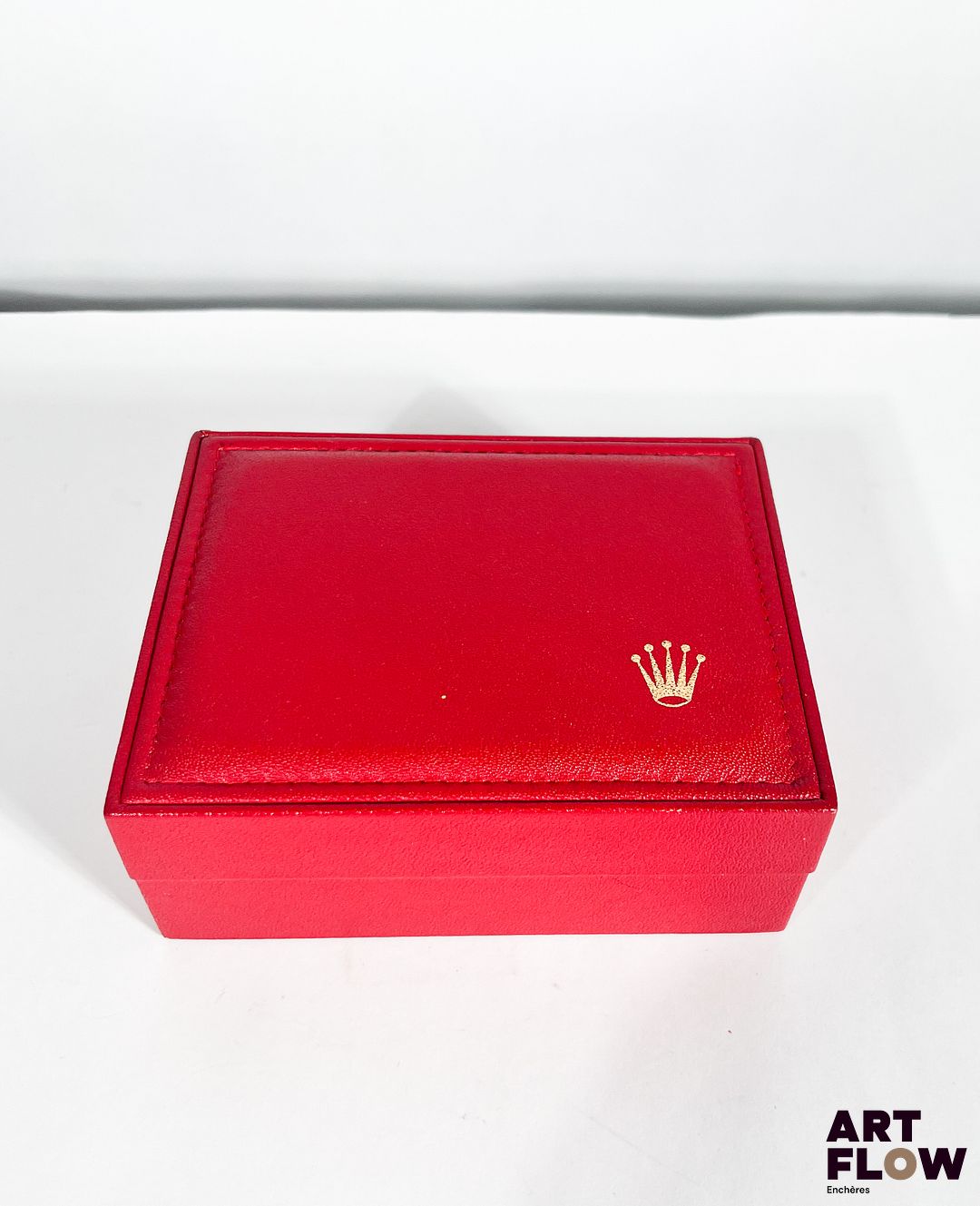 ROLEX Boîte numérotée 14.00.01 5,5 x 13 x 10 cm env. En l'état (usures, mécanisme d'ouverture accidenté)