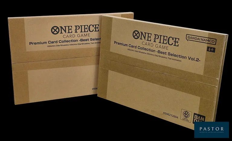 Ensemble de 2 coffrets promotionnels One Piece scellés : 
- Premium Card Collection - Best Selection Vol.4.
- Premium Card Collection - Best Selection Vol.2. 
En français. - Neuf - TVA Récupérable