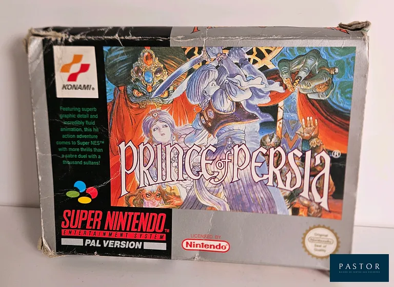 NINTENDO - SUPER NES. Jeu : Prince of Persia. Complet avec boite,notice et cartouche. Version SNSP UKV. Sortie : 1992. Plateforme/Aventure