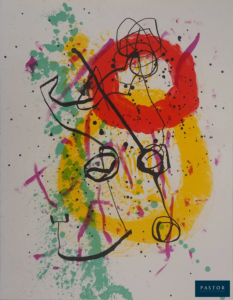 Joan MIRO (1893-1983)
Composition aux anneaux

Lithographie originale en couleurs
Sur papier épais 24 x 31 cm
Imprimée dans les Ateliers Arte / Maeght (Paris, France)

Excellent état

INFORMATION : Lithographie éditée par San Lazzaro en 1961

REFERENCES : Catalogue raisonné Mourlot #206, Cramer #67


Expédition obligatoire, jusqu'à 5 Lithographies dans votre colis pour 14,76€ TTC en France Métropolitaine, et 29,64€ TTC pour l'Europe