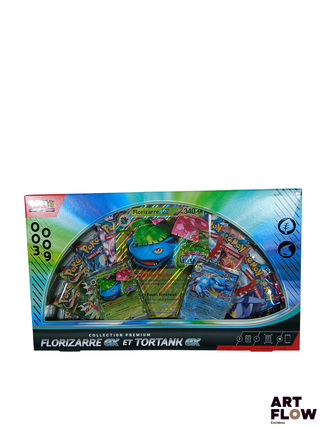 Coffret Pokémon Collection premium Florizarre ex et Tortank ex En français. Coins endommagés au dos du coffret (voir photos)
