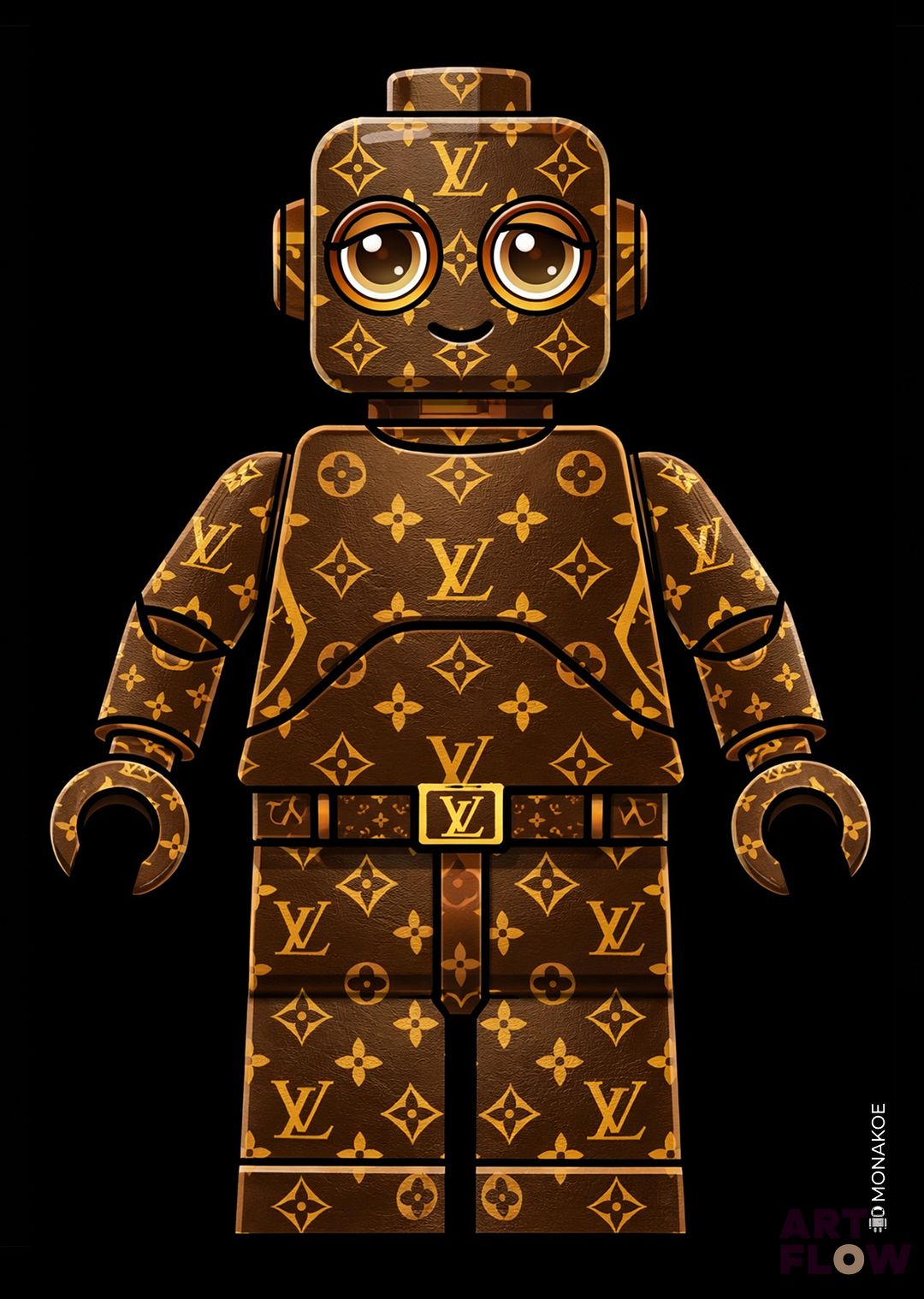 Monakoe - Né en 1977 - Louis Vuitton - Petit robot en briques, faisant partie d’une collection de personnages colorés - Lithographie - Impression sur papier Rives - Signée dans la planche et au dos - Edition en 30 exemplaires - 30x45 cm - Certificat de l'artiste au dos de l'oeuvre