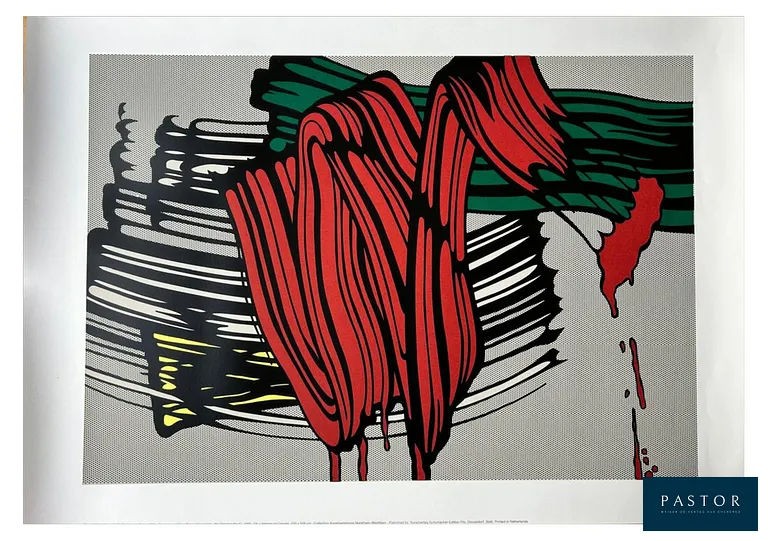 Roy Lichtenstein (d'après)
Big painting n°6 - 2000

Sérigraphie
Très belle impression
68,6 × 99,1 cm / 27 × 39 po
Très belle impression

VG Bild-Kunst Bonn 2000
Reproduit de Roy Lichtenstein Grand Tableau No 6 1965 Huile + Magna sur toile 233 x 328 cm
Collection Kunstsammlung Nordrhein-Westfalen
Edité par Kunstverlag Schumacher-Edition Fils Düsserdolf 2000
Imprimé aux Pays-Bas


Expédition obligatoire, jusqu'à 5 Lithographies dans votre colis pour 14,76€ TTC en France Métropolitaine, et 29,64€ TTC pour l'Europe