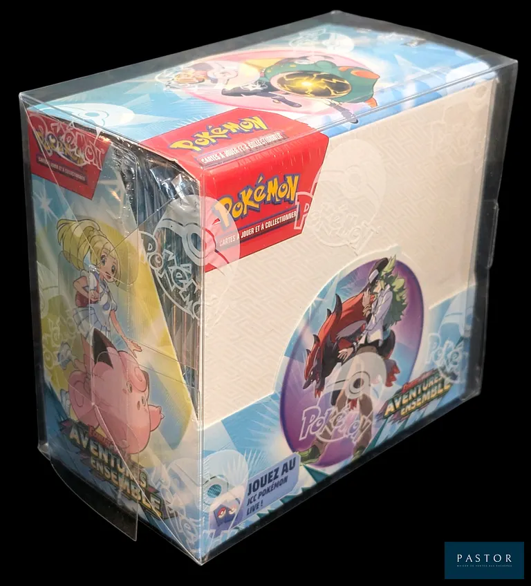 Coffret Pokémon scellé : Display (36 boosters).
Série du bloc Écarlate&Violet : Aventures Ensemble (EV09).
En français.
Livrée avec sa Crystal box (protection).
