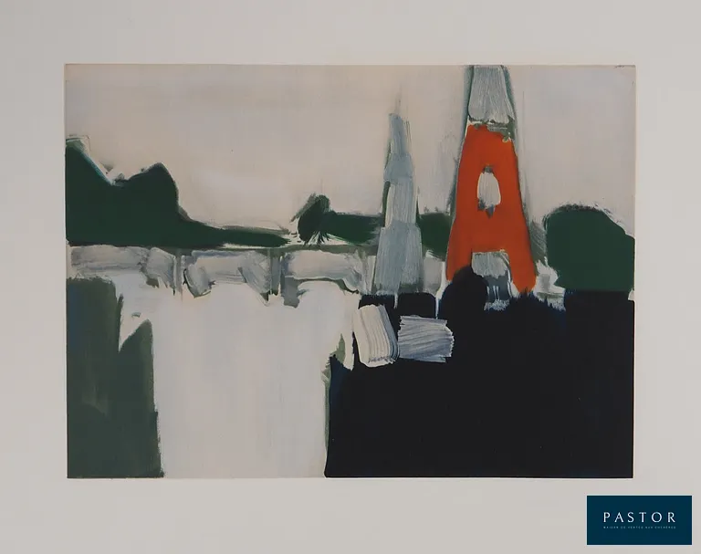 Nicolas de STAEL
Paris : La Tour Eiffel

Lithographie d'après une peinture à l'huile
Imprimée dans les ateliers Mourlot en 1974
Sur vélin Arches 50 x 65 cm

Excellent état


Expédition obligatoire, jusqu'à 5 Lithographies dans votre colis pour 14,76€ TTC en France Métropolitaine, et 29,64€ TTC pour l'Europe