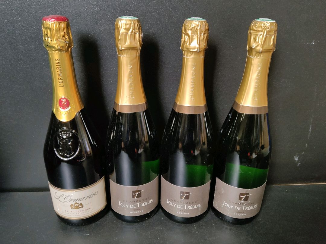 4 Bouteilles de Champagne dont : 3 Joly de trébuis brut, L&rsquo;ormarins brut classic