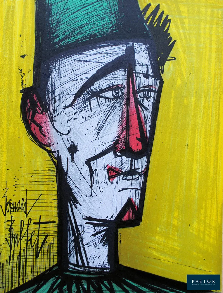 Bernard BUFFET (1928-1999)
Jojo le clown, 1967

Lithographie originale (atelier Mourlot)
Signée dans la planche
Sur Vélin Acropole, 31 x 24 cm

REFERENCE : Catalogue raisonné Bernard Buffet Lithographe I : #92

Excellent état


Expédition obligatoire, jusqu'à 5 Lithographies dans votre colis pour 14,76€ TTC en France Métropolitaine, et 29,64€ TTC pour l'Europe