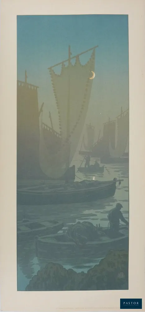 Henri RIVIERE (1884-1951)
Bretagne : La féérie des heures, Premier Quartier, 1901

Lithographie originale (Imprimerie Eugène Verneau)
Signée dans la planche
Sur papier 68 x 31 cm

REFERENCE : Catalogue raisonné Levasseur Le Bohec #66

Excellent état


Expédition obligatoire, jusqu'à 5 Lithographies dans votre colis pour 14,76€ TTC en France Métropolitaine, et 29,64€ TTC pour l'Europe