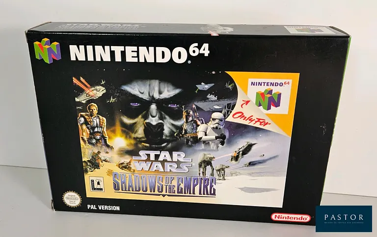 NINTENDO - N64 - Jeu : Star Wars Shadows of the Empire. Complet avec boite, notice, cale. Version PAL EUR. Sortie : 1996