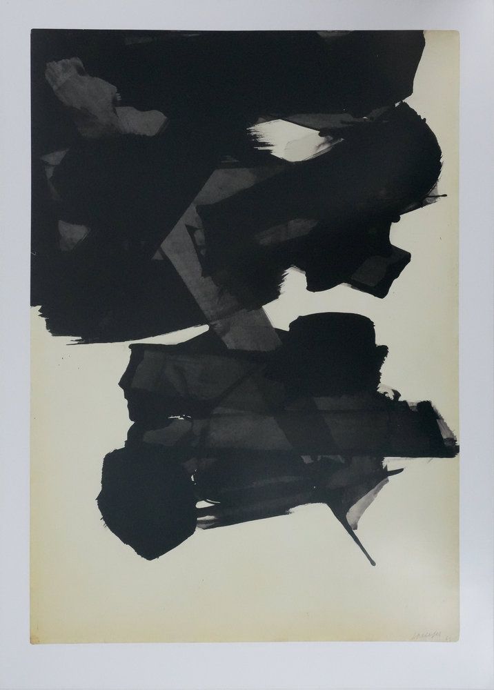 Pierre SOULAGES (1919-2022) Encre sur papier 1963 Affiche originale Quadrichromie en haute qualité Signée dans la planche Sur papier couché 70 x 50 cm INFORMATION : Affiche originale créée pour l&rsquo;exposition « Soulages, une autre lumière. Peintures sur papier » au musée du Luxembourg, d&rsquo;après une oeuvre faisant partie de la collection de Colette Soulages, épouse de l&rsquo;artiste Excellent état Expédition obligatoire, jusqu&rsquo;à 5 Lithographies dans votre colis pour 14,76€ TTC en France Métropolitaine, et 29,64€ TTC pour l&rsquo;Europe