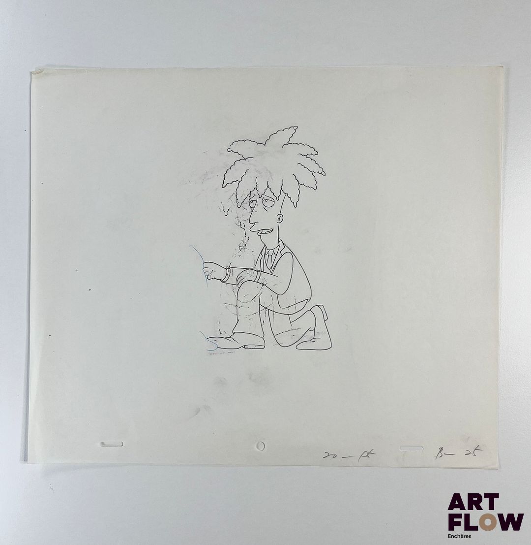 Les Simpsons (The Simpsons), d'après Matt Groening Tahiti Bob Dessin à la mine de plomb représentant Tahiti Bob à genoux Animé américain d'après la série Les Simpson de Matt Groening "Homer Simpson est le personnage principal de l’univers des Simpson. C’est le père de la famille Simpson, connu pour son caractère paresseux, gourmand et souvent maladroit, mais aussi pour son humour et son grand cœur malgré ses nombreuses bêtises. Il travaille à la centrale nucléaire de Springfield et est célèbre pour son exclamation 'D’oh!'." Dimensions : 27 x 31,5 cm - Ce lot chez vous partout en France métropolitaine à partir de 9,60 € - Ce lot chez vous partout en Europe à partir de 18,00 €