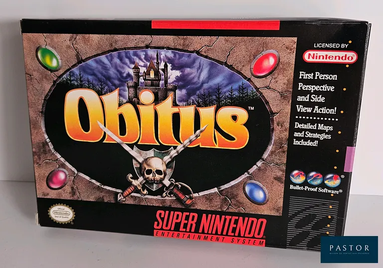 NINTENDO - SUPER NES. Jeu : Obitus. Version US. Sortie : 1993. Complet avec boite, notice et cartouche. TBE. RPG