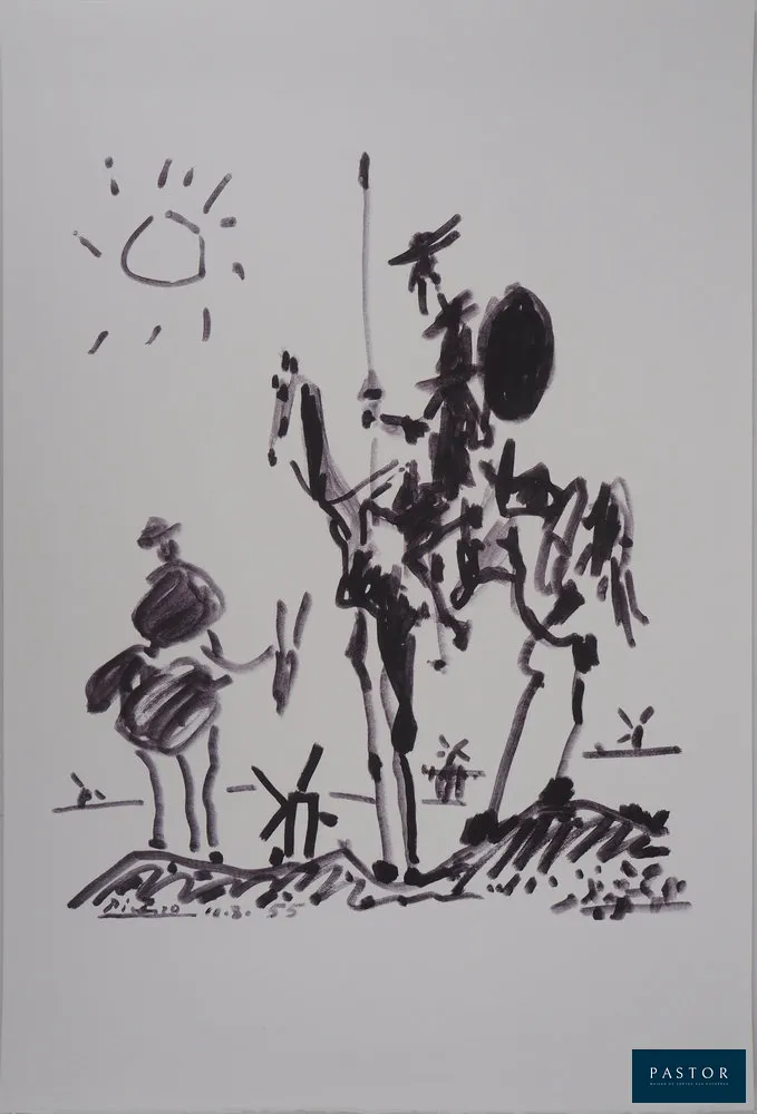 Pablo PICASSO (1881-1973) (d'après)
Don Quichotte

Lithographie d'après un dessin de l'artiste
Signée dans la planche
Sur Vélin 38 x 56 cm
Copyright Editions Art et Paix / Succession Picasso

Excellent état


Expédition obligatoire, jusqu'à 5 Lithographies dans votre colis pour 14,76€ TTC en France Métropolitaine, et 29,64€ TTC pour l'Europe