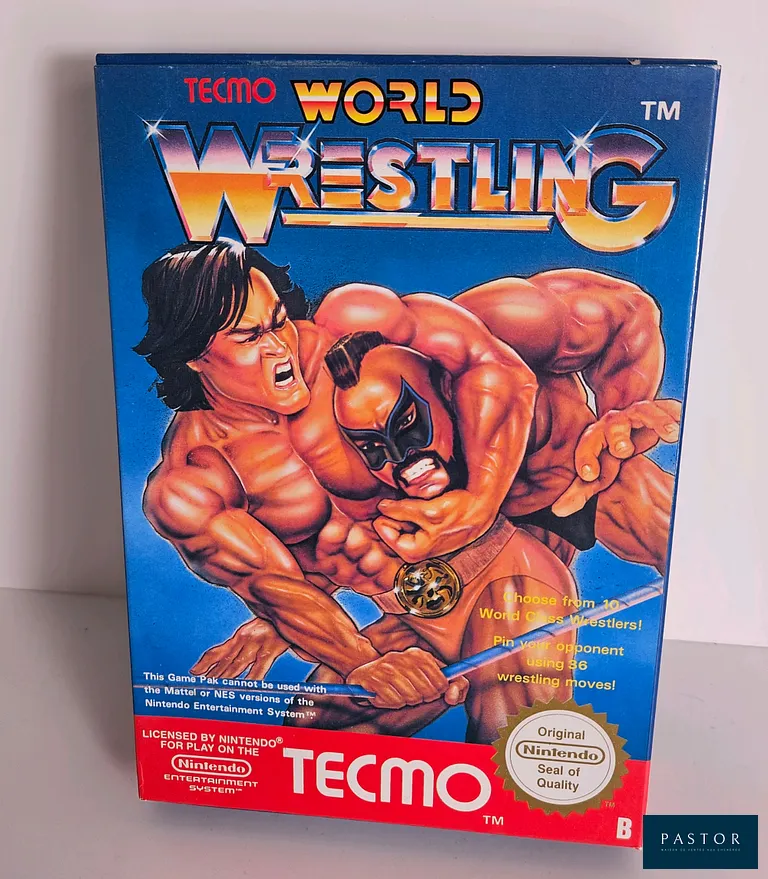 NINTENDO - NES. Jeu : World Wrestling. Complet avec boite, notice et cartouche. Version PAL EEC. TBE. Etat proche du neuf. Sortie : 1990. Catch