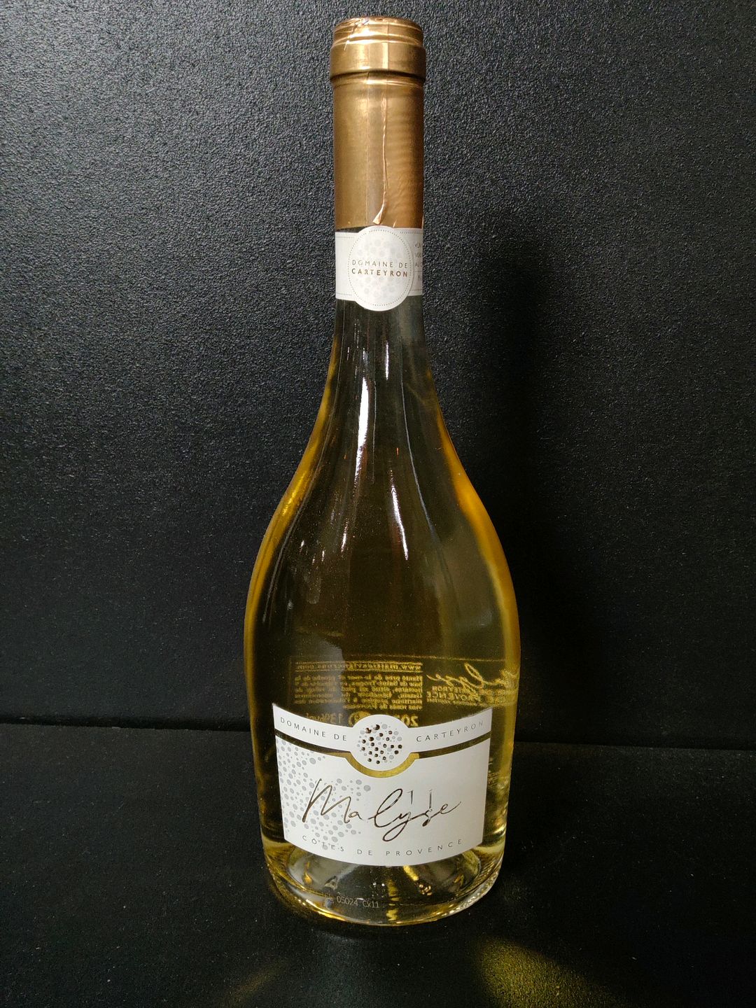 10 bouteilles de vin blanc Domaine de Carteyron Malyse AOP Côtes de Provence 2023