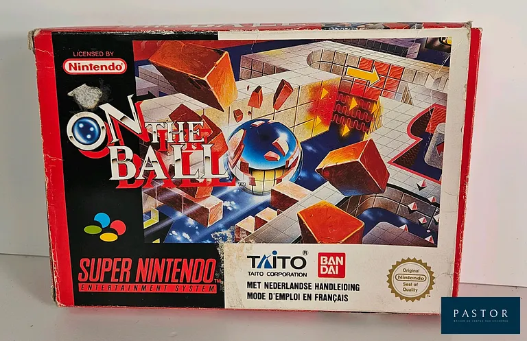 NINTENDO - SUPER NES - Jeu : On The Ball. Avec boite, cartouche, cale. SNSP FAH. Sortie : 1993. Puzzle Game
