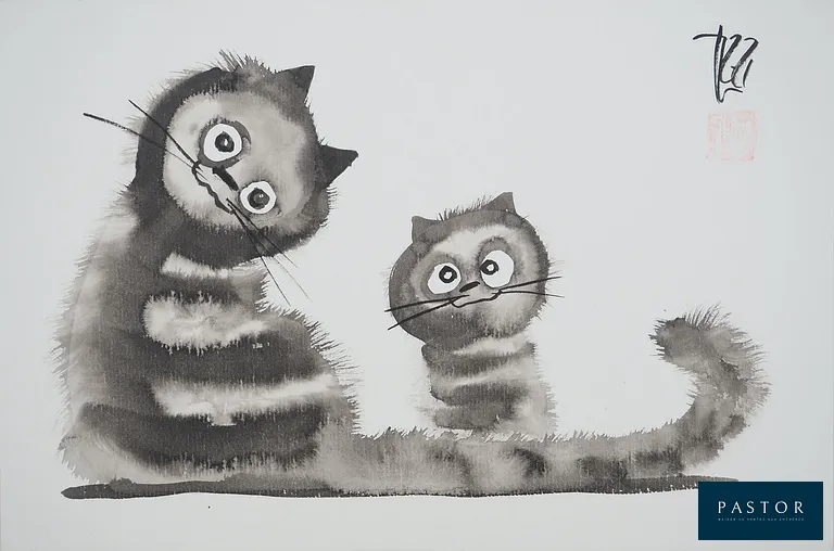 Laszlo TIBAY (1962)
Maman chat et son chaton

Dessin original à l'encre et au lavis
Signé en haut à droite
Authentifié par le cachet de l'artiste
Sur carton fin 30 × 20 cm

Excellent état


Expédition obligatoire, jusqu'à 5 Lithographies dans votre colis pour 14,76€ TTC en France Métropolitaine, et 29,64€ TTC pour l'Europe