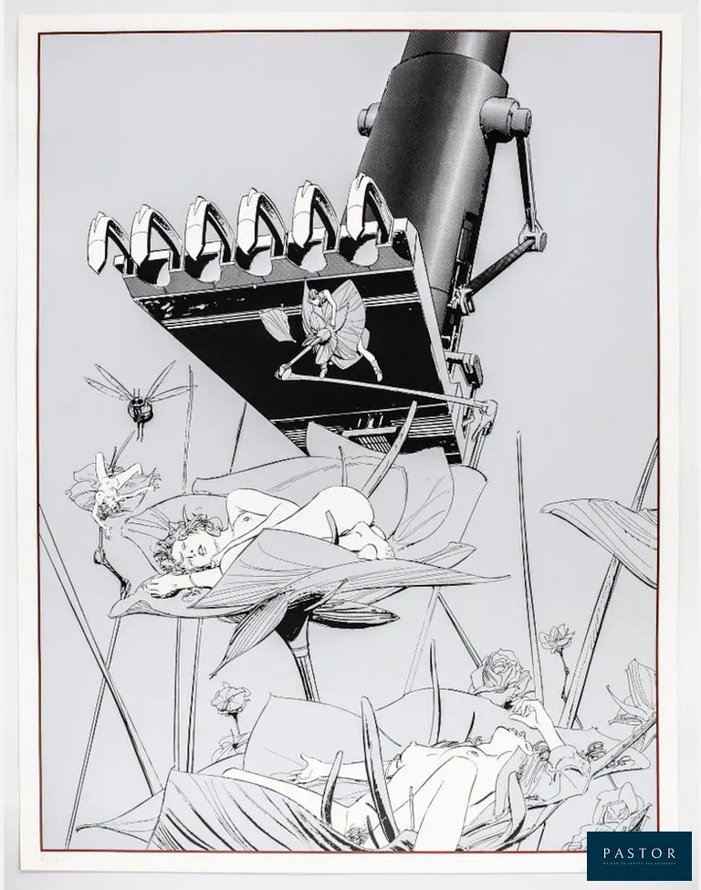 Paul Gillon (1926 - 2011)
  Les Chants Magnétiques

Sérigraphie sur papier glacé tirée du portfolio : Les chants Magnétiques
  numérotée sur 100 exemplaires et signée à la main.
  Format : 65 x 50 cm
  En parfait état


Expédition obligatoire, jusqu'à 5 Lithographies dans votre colis pour 14,76€ TTC en France Métropolitaine, et 29,64€ TTC pour l'Europe