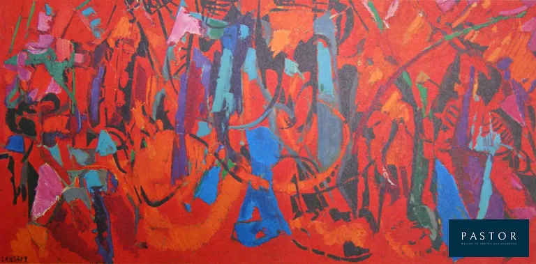 André LANSKOY (1902 - 1976) 
Contre-attaque, 1960 

Lithographie offset en couleurs sur papier vergé épais. Signé dans la plaque d’impression, en bas à gauche. Publié en 1960 par les éditions Peintres d’Aujourd’hui, éditeur Fernand Hazan à Paris, France. Imprimé d’après la peinture originale de 1959 par l’Atelier Clichés Union à Paris, France. Édition limitée.
 Dimensions de l’image : 15,0 x 30,2 cm Format du papier : 27,3 x 35,3 cm L’article est en très bon état.


Expédition obligatoire, jusqu'à 5 Lithographies dans votre colis pour 14,76€ TTC en France Métropolitaine, et 29,64€ TTC pour l'Europe
