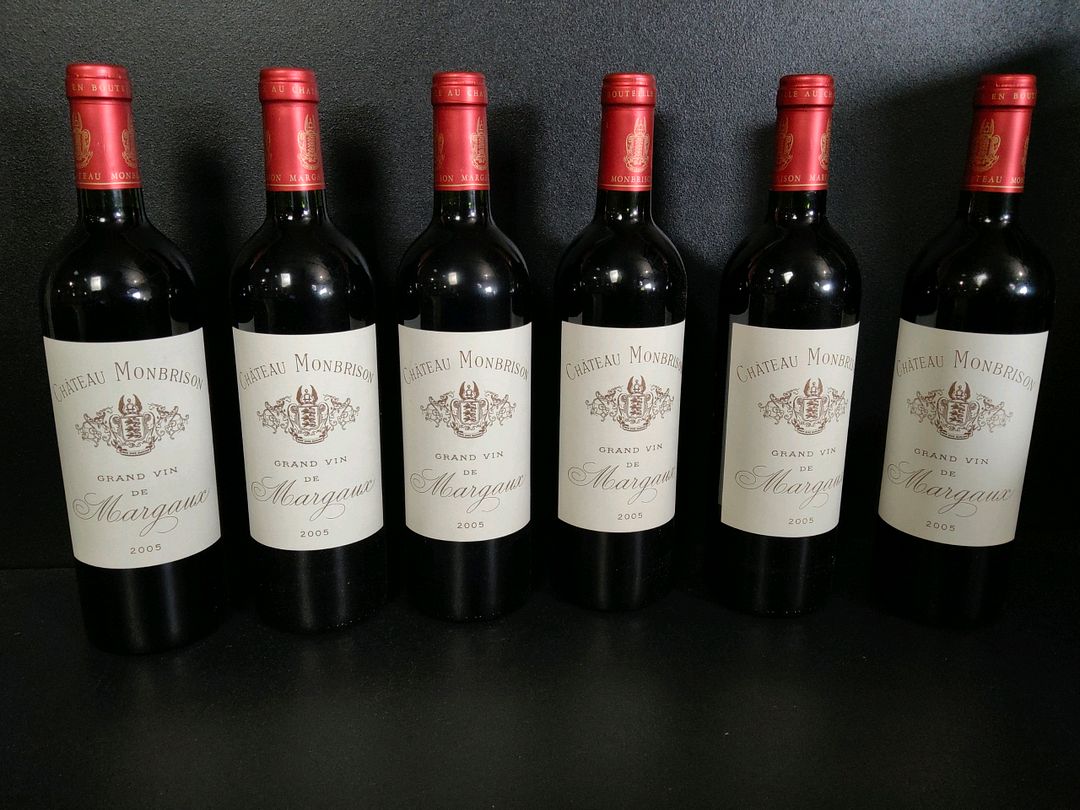 6 bouteilles de vin rouge du Château Monbrison Margaux 2005