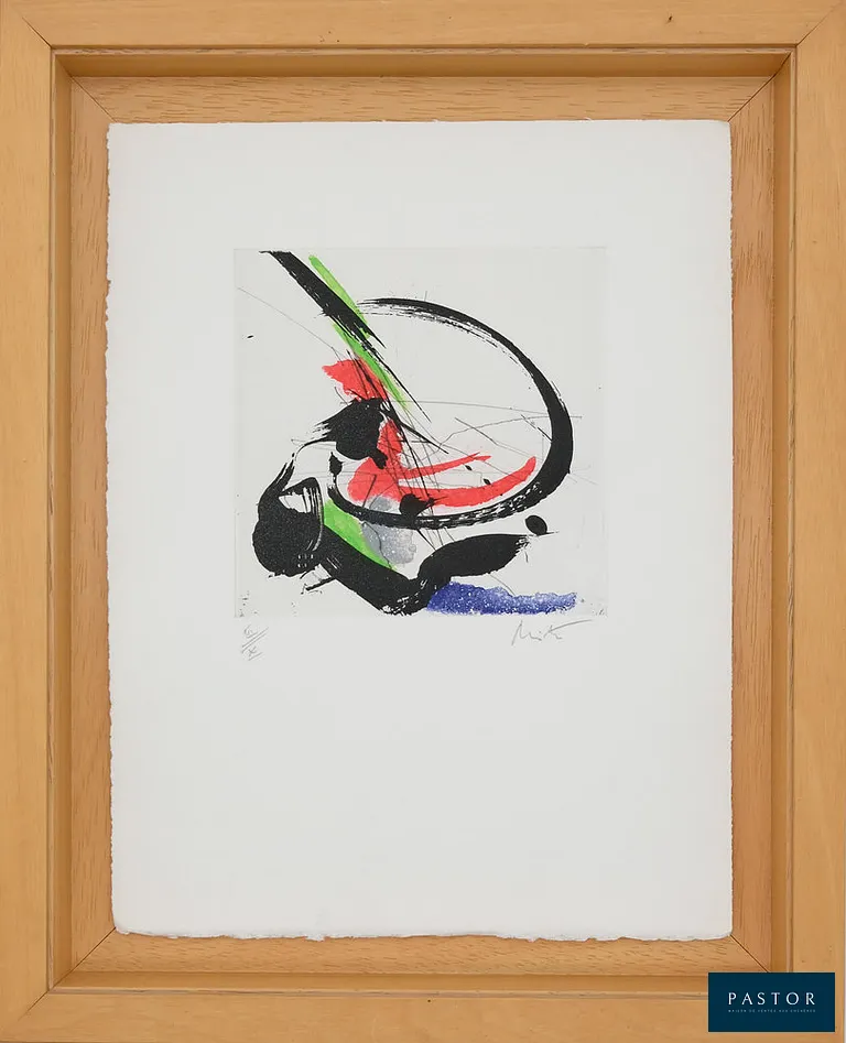 Jean MIOTTE (1926-2016)
Composition abstraite D

Gravure originale en couleurs
Signé au crayon
Edition limitée à 10 exemplaires (ici le n° 6)
Sur Vélin 25 x 33 cm dans un cadre en bois 33 x 41 cm
Editée par Maurice Felt

Excellent état


Expédition obligatoire, jusqu'à 5 Lithographies dans votre colis pour 14,76€ TTC en France Métropolitaine, et 29,64€ TTC pour l'Europe