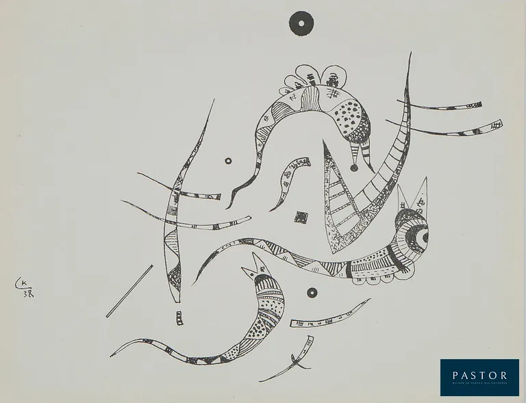 Vassily KANDINSKY (1866-1944)
Composition animale

Lithographie d'après le dessin original de 1938
Signée dans la planche du monogramme de l'artiste
Sur vélin fin 31 x 24 cm
Imprimée dans les Ateliers d'imprimerie de l'Union (Paris, France)

Très bon état, petits défauts en bord de feuillet

INFORMATION : Editée par San Lazzaro en 1957


Expédition obligatoire, jusqu'à 5 Lithographies dans votre colis pour 14,76€ TTC en France Métropolitaine, et 29,64€ TTC pour l'Europe